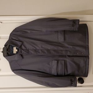 Michael Kors Mens Grey Jacket Zipper & Button Size Large